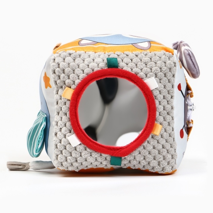 Развивающий бизикубик мягкий &laquo;Зверята&raquo;, погремушка, пищит, шуршит, Крошка Я