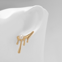 Серьги с жемчугом &laquo;Таяние&raquo; круг, цвет золото