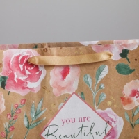 Пакет подарочный крафтовый горизонтальный, упаковка, «You are beautiful», 40 х 31 х 11.5 см Пакет подарочный крафтовый горизонтальный, упаковка, «You are beautiful», 40 х 31 х 11.5 см