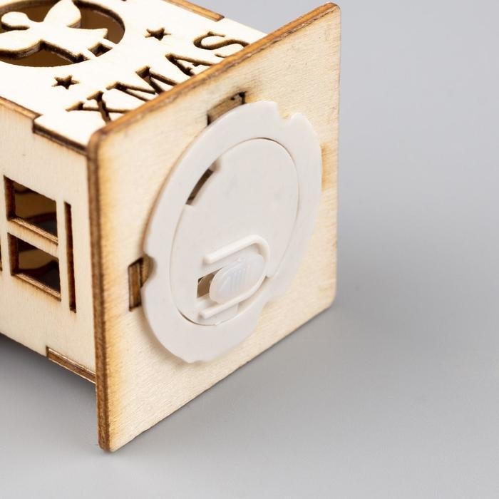 Ёлочная игрушка &laquo;Домик с ангелом&raquo;, от батареек, свечение тёплое белое