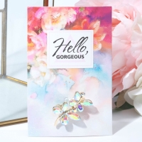 Брошь &laquo;Бабочки&raquo; парочка, цвет радужный в золоте