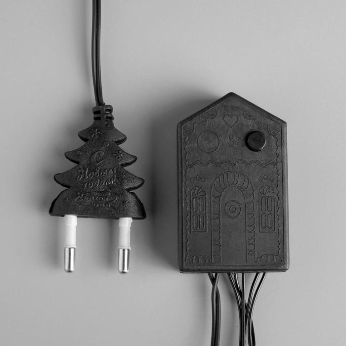 Гирлянда &laquo;Нить&raquo; 10 м, IP20, тёмная нить, 100 LED, свечение фиолетовое, 8 режимов, 220 В