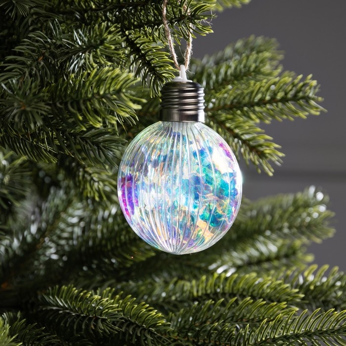 Елочный шар &laquo;Ретро шар&raquo; 8х10.5 см, 5 LED, LR44x3 (в комплекте), свечение тёплое белое