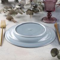 Тарелка мелкая &laquo;Акварель&raquo;, d=24 см, цвет светло-серый