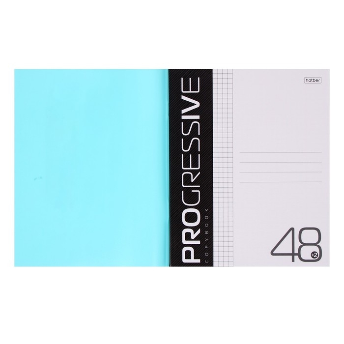 Тетрадь 48 листов в клетку PROGRESSIVE Бирюзовая, пластиковая обложка, блок 65 г/м&sup2;