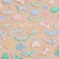 Наклейки для ногтей &laquo;Бабочки и цветы&raquo;, объёмные, разноцветные