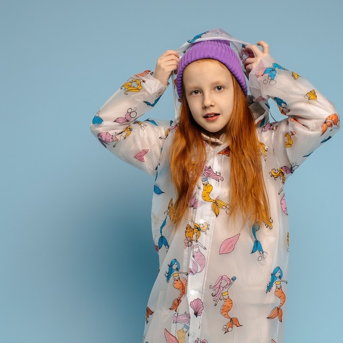 Дождевик детский &laquo;Милая русалочка&raquo; (125-155 см)