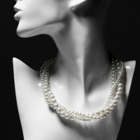 Бусы &laquo;Жемчуг&raquo; жгут, 3 нити, бусины №4, 6, 8, цвет молочный в серебре, 38 см