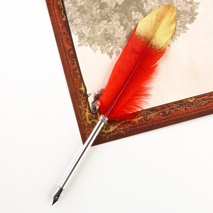 Родословная новогодняя книга с пером в шкатулке &laquo;Новый год: Любви, счастья и уюта&raquo;, 26 х 8 х 27 см, набор