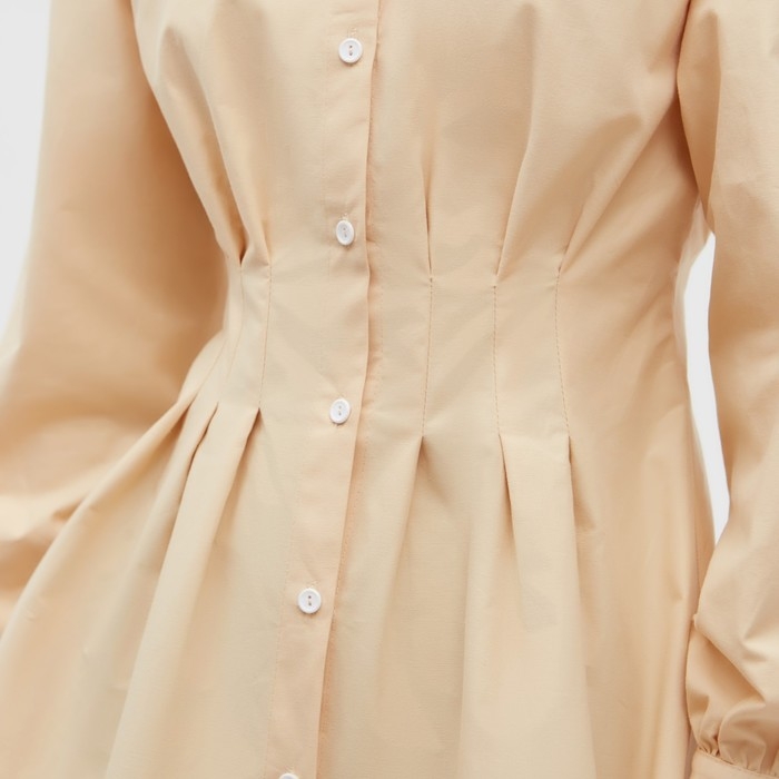 Рубашка женская удлиненная MINAKU: Casual Collection цвет бежевый, р-р 44