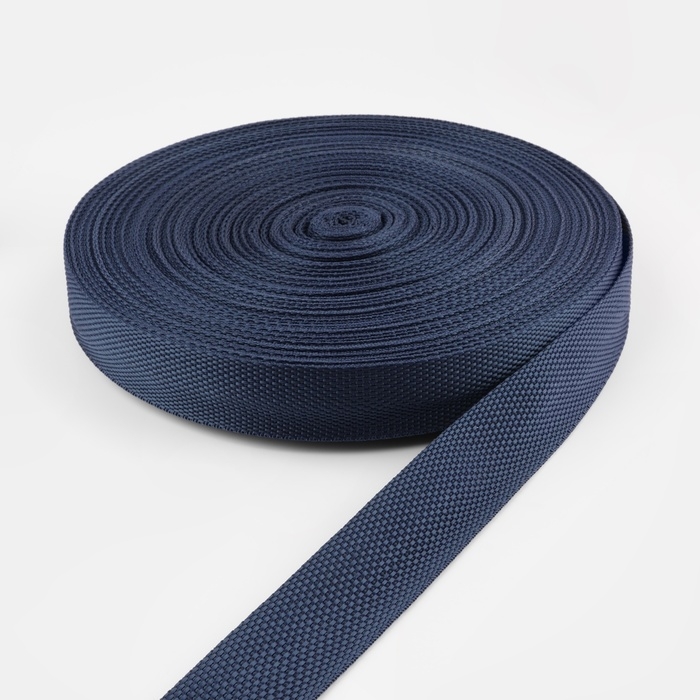 Стропа ременная, 30 мм, 50 &plusmn; 1 м, плотность 12,5 гр/м, цвет тёмно-синий №30