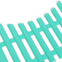 Ограждение декоративное, 30 &times; 300 см, 5 секций, пластик, бирюзовое, Greengo