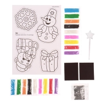 Магнит - фреска своими руками на новый год «Снеговик и мишка», набор 4 шт, набор для творчества Магнит - фреска своими руками на новый год «Снеговик и мишка», набор 4 шт, набор для творчества