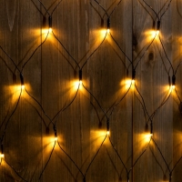 Гирлянда &laquo;Сеть&raquo; 2 &times; 3 м, IP44, УМС, тёмная нить, 384 LED, свечение тёплое белое, 220 В