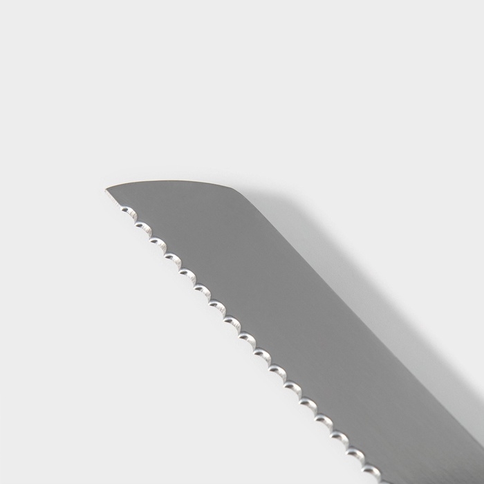 Нож для хлеба Доляна &laquo;Грайм&raquo;, лезвие 17 см, цвет чёрный