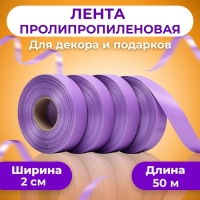 Лента полипропиленовая "Matte" для декора и подарков, орхидея, 2 см х 50 м Лента полипропиленовая "Matte" для декора и подарков, орхидея, 2 см х 50 м