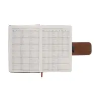 Ежедневник недатированный формат А5, с хлястиком, 96л, линия, пвх, Коричневый