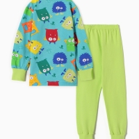 Пижама для мальчика "Монстры", цвет голубой, рост 116 Пижама для мальчика "Монстры", цвет голубой, рост 116