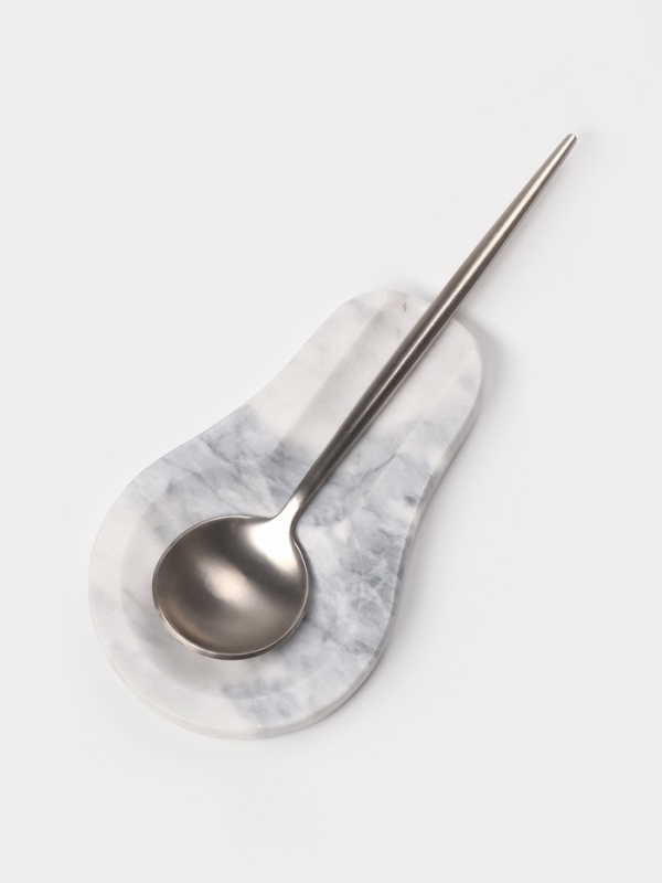 Подставка под ложку из мрамора "Marble", цвет белый