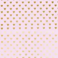 Пленка матовая &laquo;Золотые сердца&raquo;, светло - розовый, 58&times;58 см