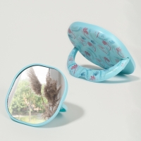 Зеркало карманное &laquo;Узор&raquo;, с подставкой, 8 &times; 8 см, цвет МИКС