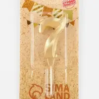 Свеча в торт &laquo;Театральная&raquo;, цифра 7, золотой металлик