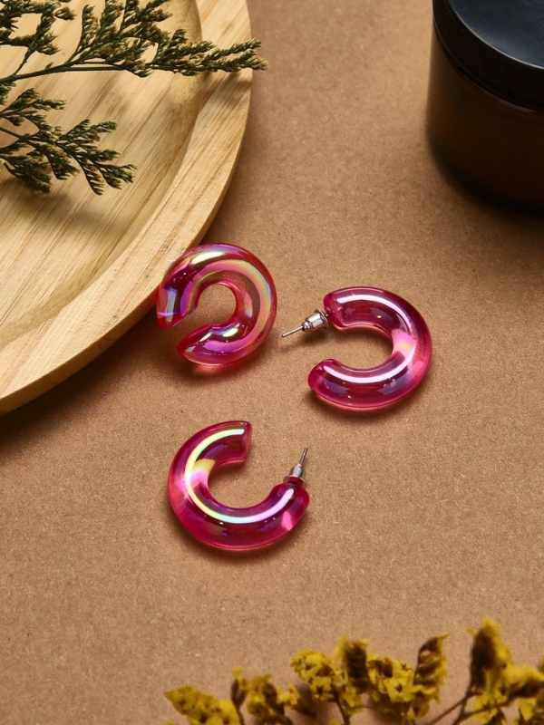 Набор серьги и каффы 3 шт &laquo;Нежность&raquo; капля, цвет розовый в серебре