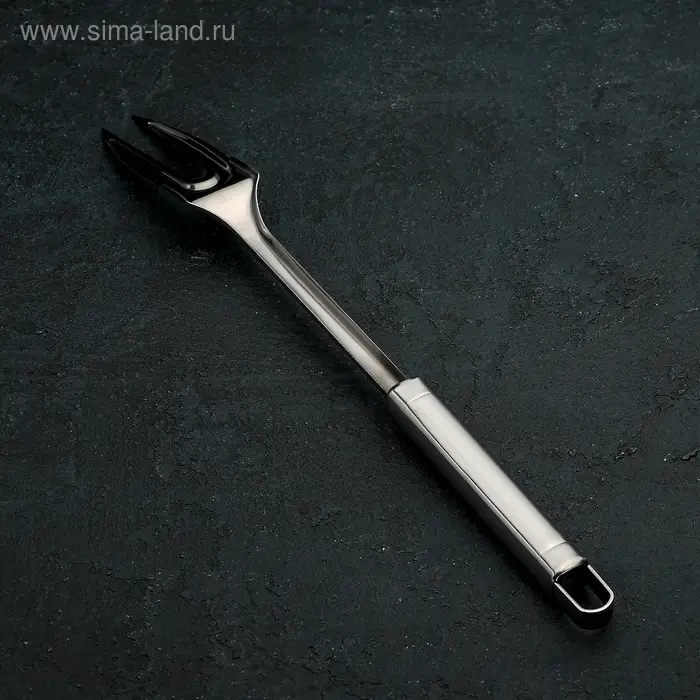 Вилка для мяса из нержавеющей стали Доляна &laquo;Основа&raquo;, h=36 cм, цвет серебряный