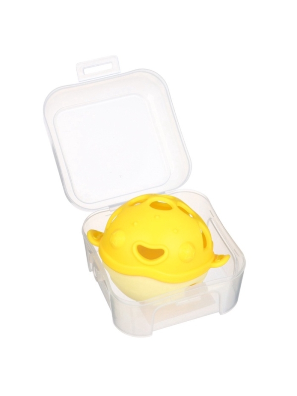 Прорезыватель силиконовый для зубов с погремушкой Крошка Я &laquo;Рыбка&raquo;, в кейсе, желтый