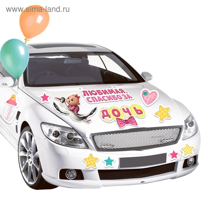 Набор магнитов на авто &laquo;Спасибо за дочь&raquo;, на выписку
