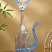 Сувенир "Коварный кот" дерево 23х6х60 см