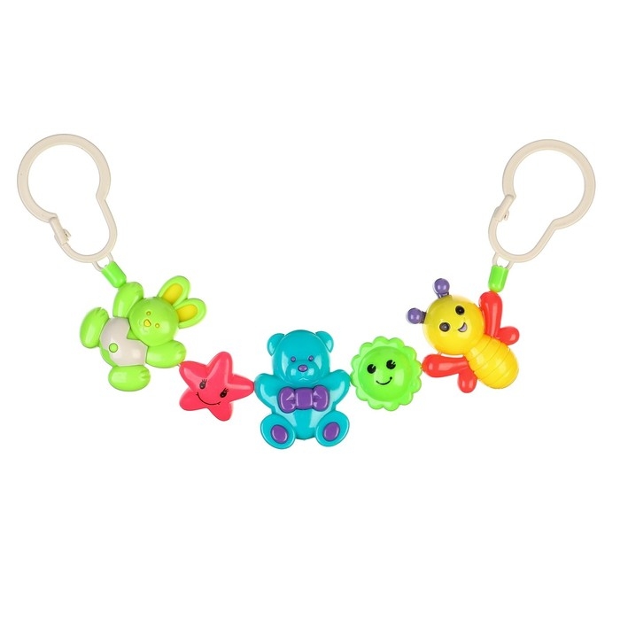 Растяжка на коляску/кроватку &laquo;Веселые зверята&raquo;, 3 игрушки, Крошка Я