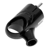 Вилка угловая с ушком TANGO, 16 А, 250 В, IP 20, с заземлением, черная, индивидуальная упаковка 1098