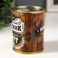 Подарочные носки в банке &laquo;Настоящий мужик-нереально крут&raquo;, (внутри носки мужские, цвет чёрный)