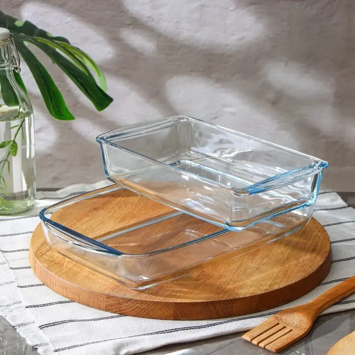 Набор форм из жаропрочного стекла для запекания Borcam, 2 предмета: 1,95 л, 1,32 л, 33,5&times;19 см, 26&times;14,8 см