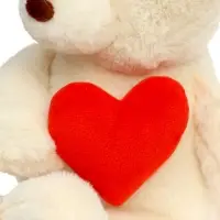 Мягкая игрушка "Медведь Люк", цвет молочный, с сердцем, 35см МЛюк/25/53