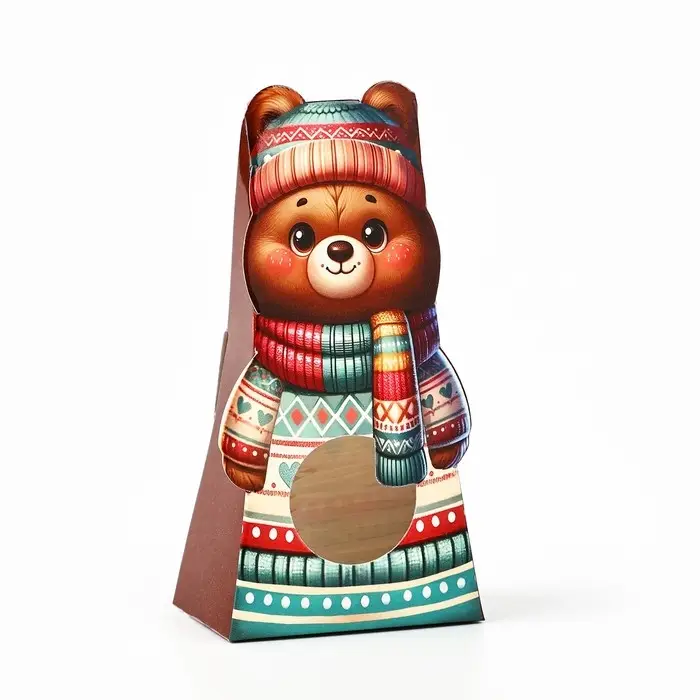 Коробка складная с окном &laquo;Мишка&raquo;, 6 х 12.4 х 3.5 см