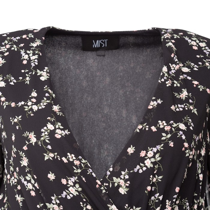 Платье женское с поясом MIST миди, размер 46, чёрный