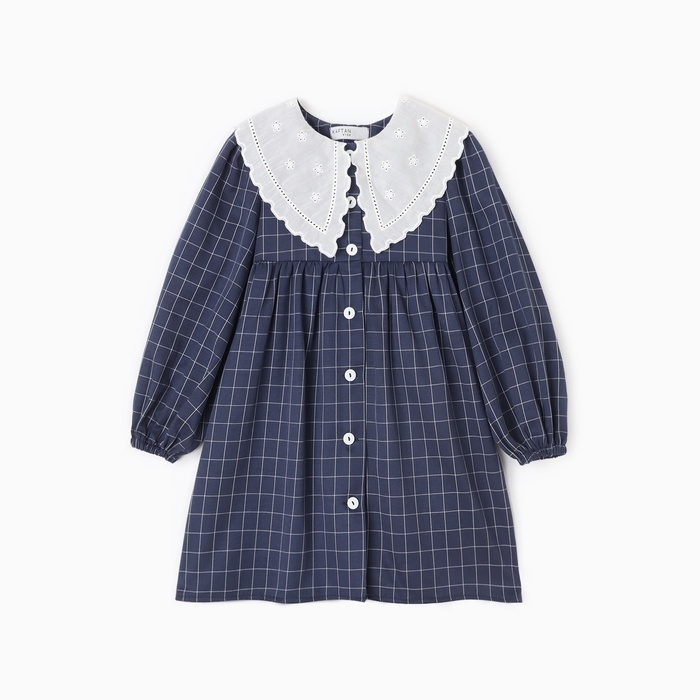 Платье детское с воротником KAFTAN, р.36 (134-140 см), синий Платье детское с воротником KAFTAN, р.36 (134-140 см), синий