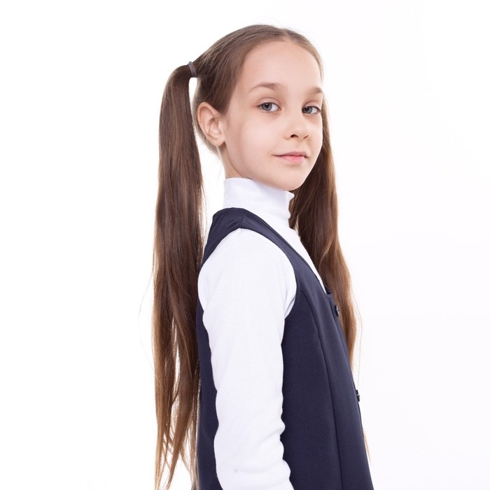 Школьный сарафан для девочки, цвет синий, рост 128 Школьный сарафан для девочки, цвет синий, рост 128