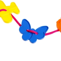 Шнуровка &laquo;Весёлые фигурки&raquo; в банке, 40 шт., МИКС, по методике Монтессори