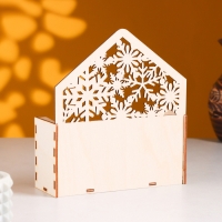 Кашпо деревянное 18&times;6&times;20 см Конверт Радель "Изморозь", натуральный Дарим Красиво