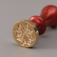 Печать для сургуча с пластиковой ручкой "Буква X на вензеле" 2,5х2,5х6,3 см