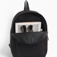 Рюкзак, 28*11*40, отд на молнии, 2 н/к на молнии, 2 б/к, черный