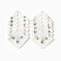 Платки носовые женские Экономь и Я "Полянка" 30*30 см, (набор 12 шт), рис. МИКС,100% пэ