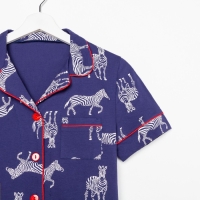 Пижама женская (рубашка и шорты) KAFTAN Zebra размер 44-46, цвет синий Пижама женская (рубашка и шорты) KAFTAN Zebra размер 44-46, цвет синий
