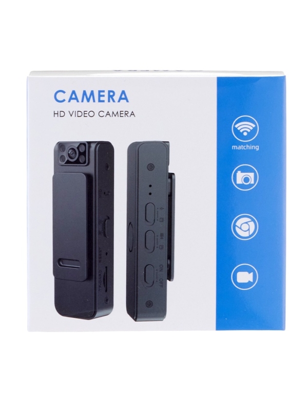 Видеокамера нагрудная CAM-16, 1920х1080, Full HD 1080p, 2 Мп, микрофон, чёрная