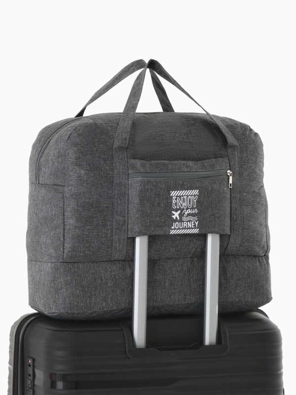 Сумка дорожная на молнии, серая