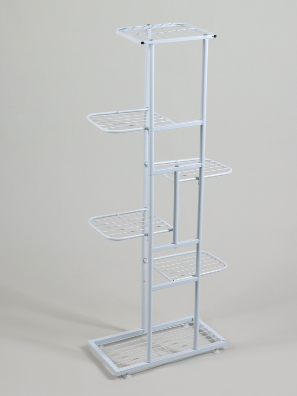 Подставка для цветов Greengo, 6 полок, 44 &times; 22 &times; 105 см, напольная, металл, белая