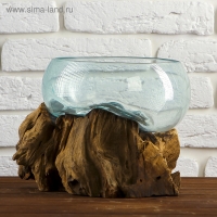 Вазон стекло на дереве "Забота" 20х25х25 см, МИКС